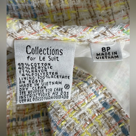 Vintage 2 Piece Suit Jacket & Skirt Woven Size 8P - Picture 16 of 16